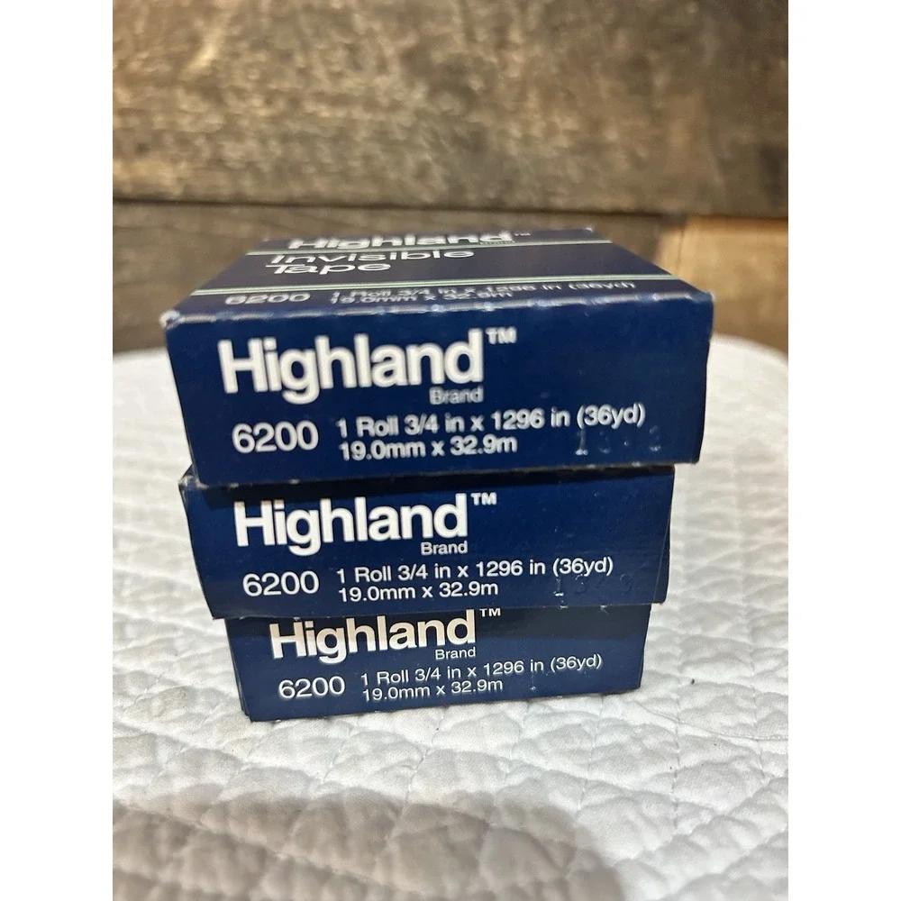 Highland‎ 6200 Invisible Tape, 0.75 Inch x 36 Yards, Matte, Pack of 3